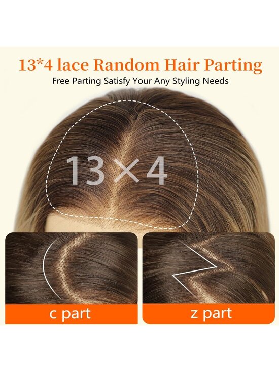 Women\'s Ombre Blonde Glueless Synthetic Lace Front Pre-Plucked Hairline 28 Inch main image 5